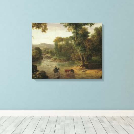 George Inness - De Ford oversteken Canvas Afdruk (Insitu (Houten vloer))