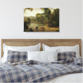 George Inness - De Ford oversteken Canvas Afdruk (Insitu (Slaapkamer))