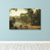 George Inness - De Ford oversteken Canvas Afdruk (Insitu (Houten vloer))