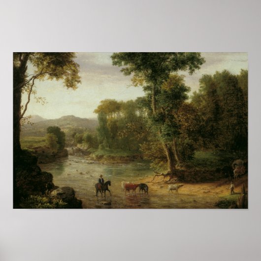 George Inness - De Ford oversteken Poster (Voorkant)