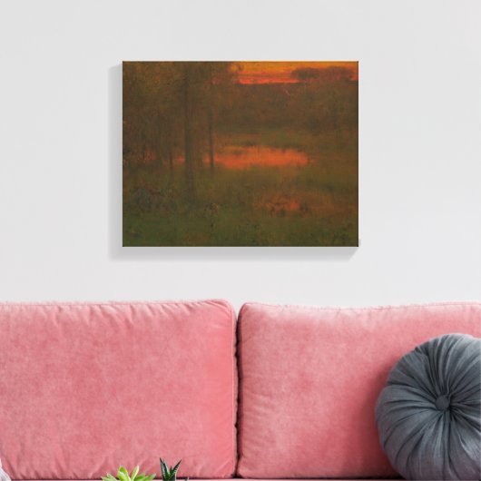 George Inness - Landscape, Sunset Canvas Afdruk (Insitu (Woonkamer))