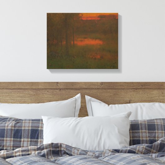 George Inness - Landscape, Sunset Canvas Afdruk (Insitu (Slaapkamer))