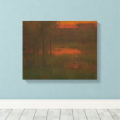 George Inness - Landscape, Sunset Canvas Afdruk (Insitu (Houten vloer))
