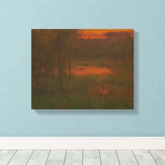 George Inness - Landscape, Sunset Canvas Afdruk (Insitu (Houten vloer))