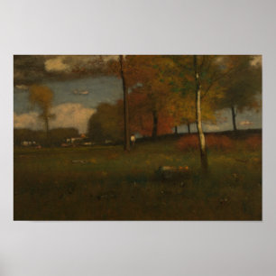 George Inness - nabij het dorp, oktober Poster