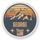 George, Iowa Ia, Verenigde Staten Sticker (Voorkant)