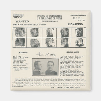 George Kelly FBI poster magneet