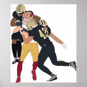 George Kittle v Saints Game Winning Play Minimalis Poster