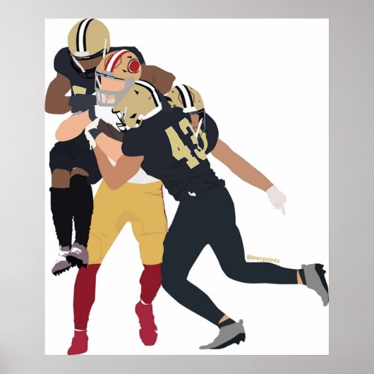 George Kittle v Saints Game Winning Play Minimalis Poster (Voorkant)