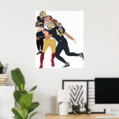 George Kittle v Saints Game Winning Play Minimalis Poster (Thuiskantoor)