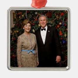 George & Laura Struik Kerstmis White House Metalen Ornament