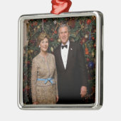 George & Laura Struik Kerstmis White House Metalen Ornament (Links)