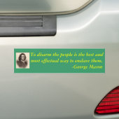 George Mason citeert over de controle op pistolen Bumpersticker (Op auto)