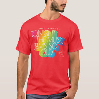 George Michaelonighthe Muziek Retro Regenboog Lich T-shirt