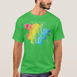 George Michaelonighthe Muziek Retro Regenboog Lich T-shirt