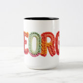 GEORGE Naam in Levendig Haakpatroon Tweekleurige Koffiemok (Center)