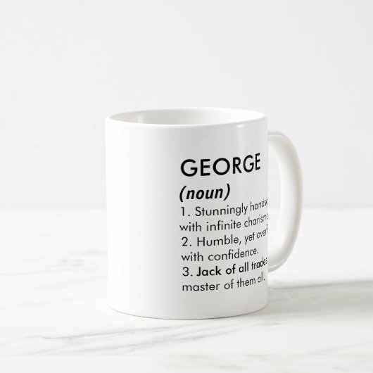 George name, Editable name, Custom name Koffiemok (Voorkant rechts)