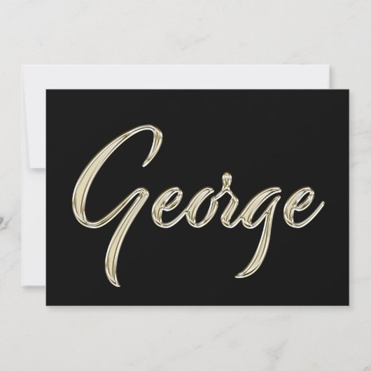 George Name white gold Handwriting Karte Kaart (Voorkant)