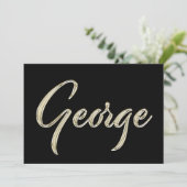 George Name white gold Handwriting Karte Kaart (Staand voorkant)