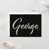 George Name white gold Handwriting Karte Kaart (Voorkant / Achterkant in situ)