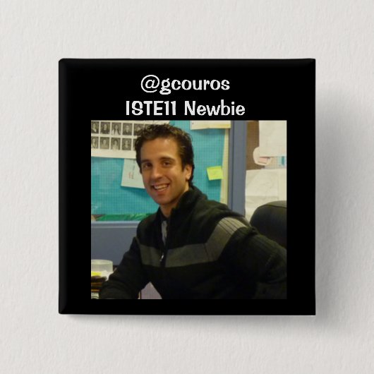 george newbie pic, @gcouros ISTE11 Newbie Vierkante Button 5,1 Cm (Voorkant)