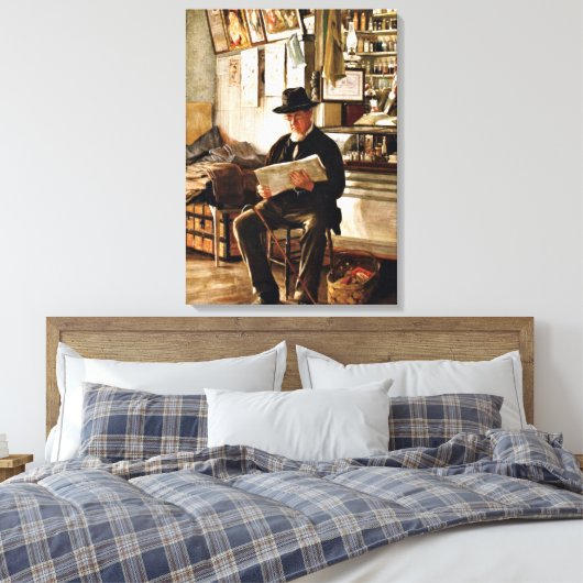 George Newell Bowers - Wachten op de apotheker Canvas Afdruk (Insitu (Slaapkamer))