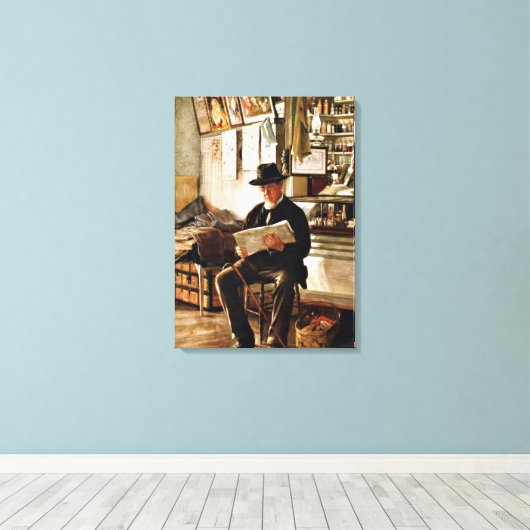 George Newell Bowers - Wachten op de apotheker Canvas Afdruk (Insitu (Houten vloer))