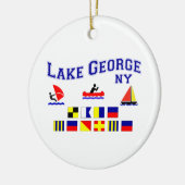 George NY van het meer de Vlaggen van het Signaal Keramisch Ornament (Links)