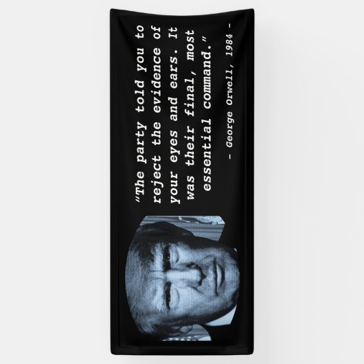 George Orwell 1984 citaat Anti Trump Big Brother Spandoek (Verticaal)