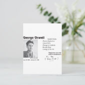 George Orwell Briefkaart (Staand voorkant)
