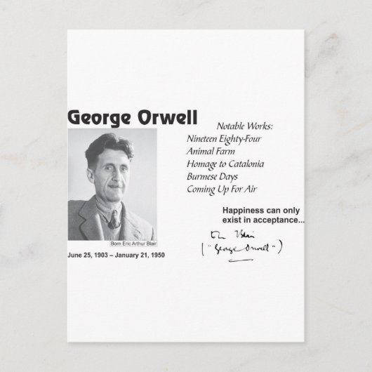 George Orwell Briefkaart (Voorkant)