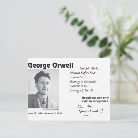 George Orwell Briefkaart (Staand voorkant)