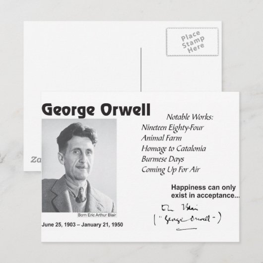 George Orwell Briefkaart (Voorkant / Achterkant)