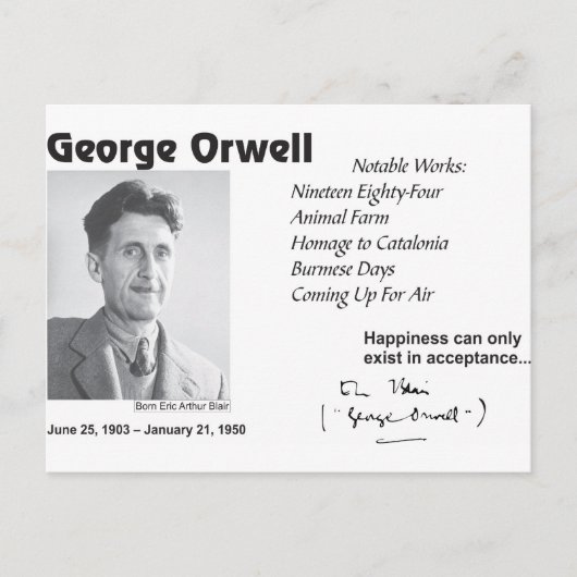 George Orwell Briefkaart (Voorkant)