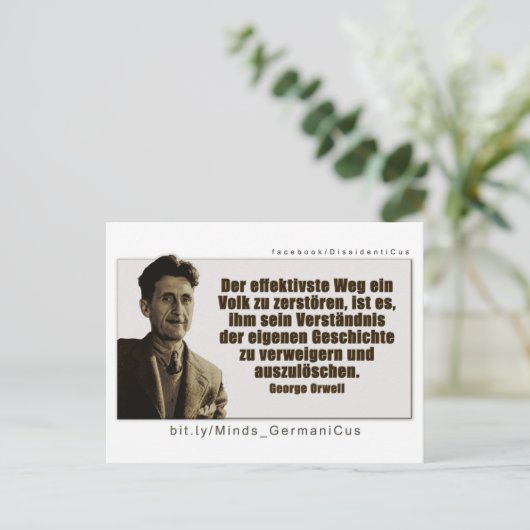 George Orwell: Geschichte Briefkaart (Staand voorkant)