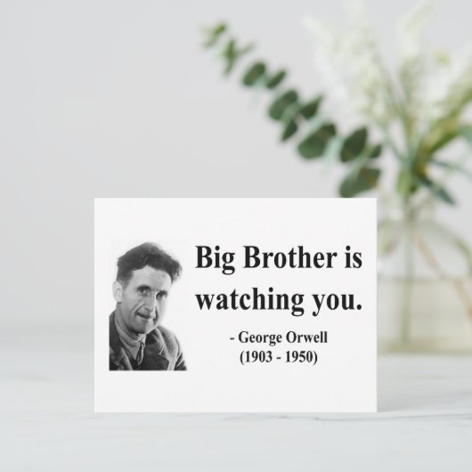 George Orwell Quote 5b Briefkaart (Staand voorkant)