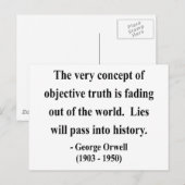George Orwell Quote 7a Briefkaart (Voorkant / Achterkant)
