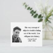 George Orwell Quote 7b Briefkaart (Staand voorkant)