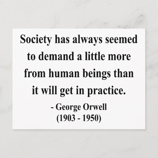 George Orwell Quote 8a Briefkaart (Voorkant)