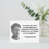 George Orwell Quote Briefkaart (Staand voorkant)