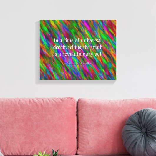 George Orwell Quote, Canvas Art Print (Insitu (Woonkamer))