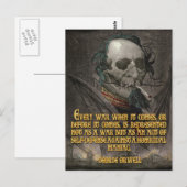 George Orwell Quote over Wartime Propaganda Briefkaart (Voorkant / Achterkant)