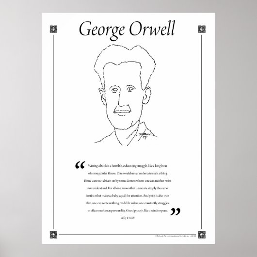 George Orwell Writing Quote Poster (Voorkant)