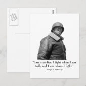 George Patton en Quote Briefkaart (Voorkant / Achterkant)