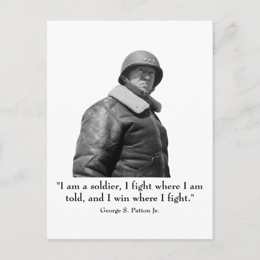 George Patton en Quote Briefkaart (Voorkant)