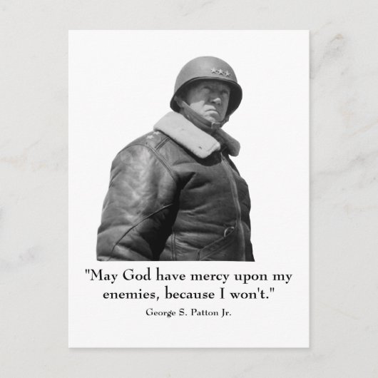 George Patton en Quote Briefkaart (Voorkant)