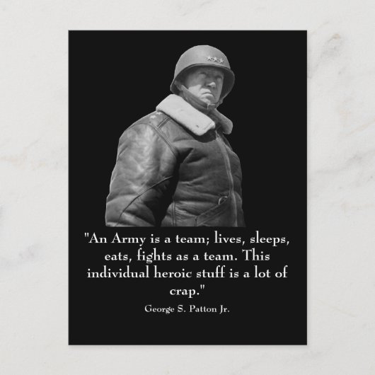 George Patton en Quote Briefkaart (Voorkant)