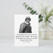 George Patton en Quote Briefkaart (Staand voorkant)