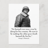 George Patton en Quote Briefkaart (Voorkant)