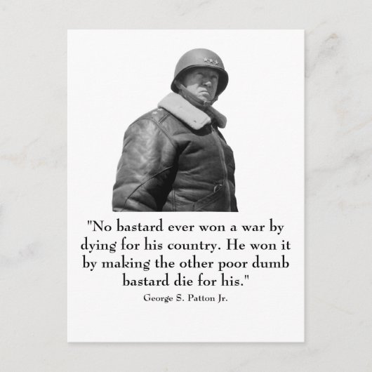 George Patton en Quote Briefkaart (Voorkant)